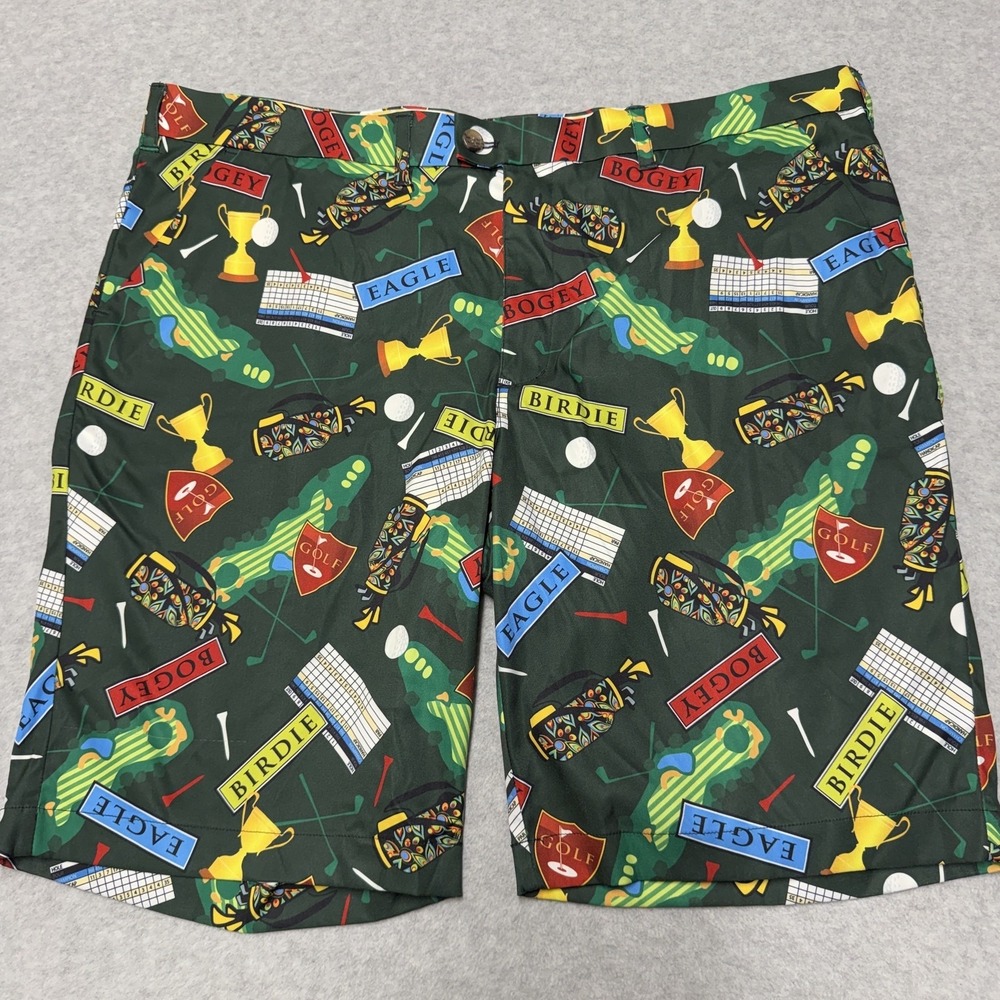 Loudmouth Shorts Mens 44 Multicolor Golf Print 11in Polyester Twill Casual